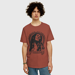 Футболка оверсайз мужская Bob Marley: Island, цвет: кирпичный — фото 2