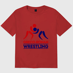 Футболка оверсайз мужская Greco-roman wrestling, цвет: красный