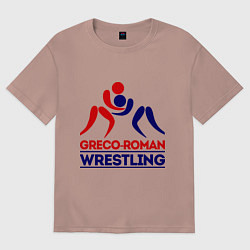Футболка оверсайз мужская Greco-roman wrestling, цвет: пыльно-розовый