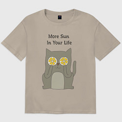 Футболка оверсайз мужская More Sun In Your Life, цвет: миндальный