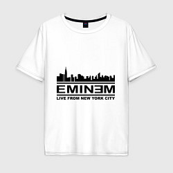 Футболка оверсайз мужская Eminem: Live from NY, цвет: белый