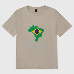 Футболка оверсайз мужская Brazil Country, цвет: миндальный