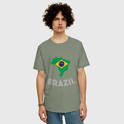 Футболка оверсайз мужская Brazil Country, цвет: авокадо — фото 2