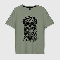 Футболка оверсайз мужская Slayer Skulls, цвет: авокадо