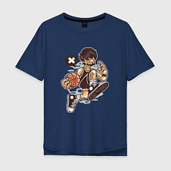 Футболка оверсайз мужская Уличный баскетболист, цвет: тёмно-синий