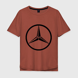 Футболка оверсайз мужская Mercedes-Benz logo, цвет: кирпичный