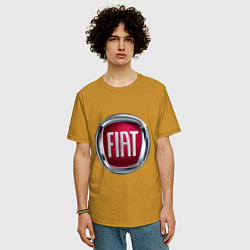 Футболка оверсайз мужская FIAT logo, цвет: горчичный — фото 2