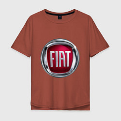 Футболка оверсайз мужская FIAT logo, цвет: кирпичный