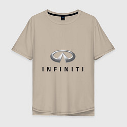 Футболка оверсайз мужская Logo Infiniti, цвет: миндальный