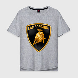 Футболка оверсайз мужская Lamborghini logo, цвет: меланж