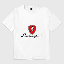Футболка оверсайз мужская Logo lamborghini, цвет: белый