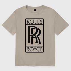 Футболка оверсайз мужская Rolls-Royce logo, цвет: миндальный