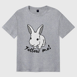 Футболка оверсайз мужская Rabbit: follow me, цвет: меланж
