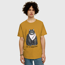 Футболка оверсайз мужская Есть покушать?, цвет: горчичный — фото 2