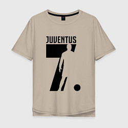 Футболка оверсайз мужская Juventus: Ronaldo 7, цвет: миндальный