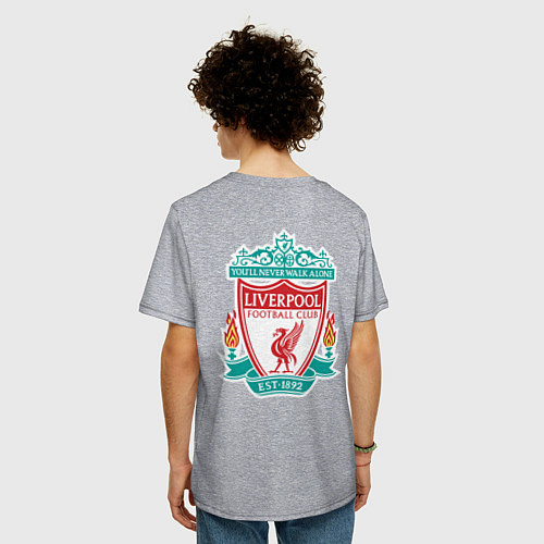 Мужская футболка оверсайз Liverpool FC / Меланж – фото 4