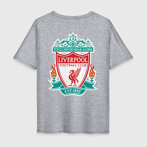 Мужская футболка оверсайз Liverpool FC / Меланж – фото 2