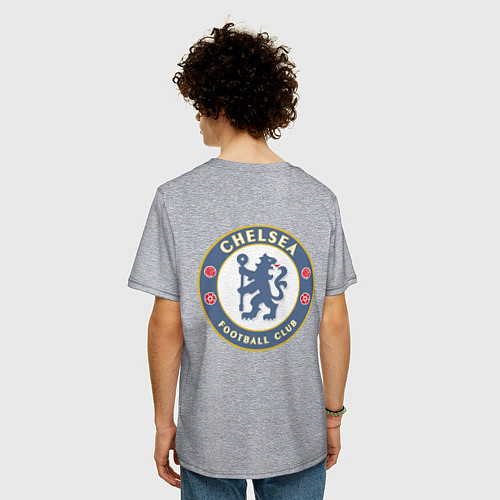 Мужская футболка оверсайз Chelsea FC / Меланж – фото 4