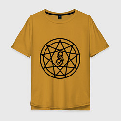 Футболка оверсайз мужская Slipknot Pentagram, цвет: горчичный