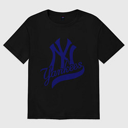 Футболка оверсайз мужская NY - Yankees, цвет: черный