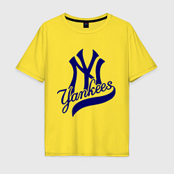 Футболка оверсайз мужская NY - Yankees, цвет: желтый