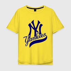 Футболка оверсайз мужская NY - Yankees, цвет: желтый