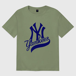 Футболка оверсайз мужская NY - Yankees, цвет: авокадо