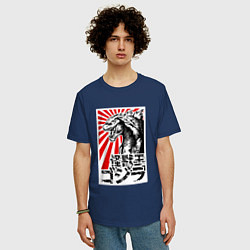 Футболка оверсайз мужская Godzilla Poster, цвет: тёмно-синий — фото 2