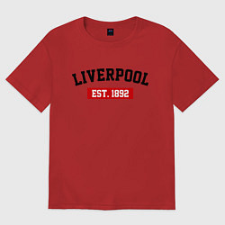 Футболка оверсайз мужская FC Liverpool Est. 1892, цвет: красный