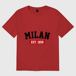 Футболка оверсайз мужская FC Milan Est. 1899, цвет: красный