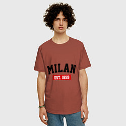 Футболка оверсайз мужская FC Milan Est. 1899, цвет: кирпичный — фото 2