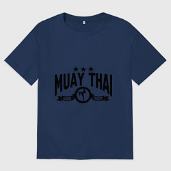 Футболка оверсайз мужская Muay thai boxing, цвет: тёмно-синий