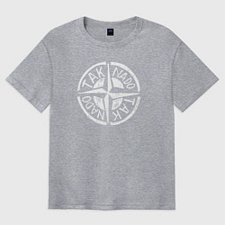 Футболка оверсайз мужская Taknado Stone Island, цвет: меланж