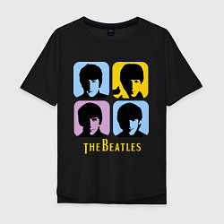 Футболка оверсайз мужская The Beatles: pop-art, цвет: черный