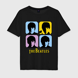 Футболка оверсайз мужская The Beatles: pop-art, цвет: черный