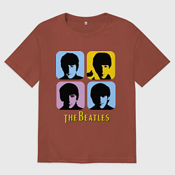 Футболка оверсайз мужская The Beatles: pop-art, цвет: кирпичный