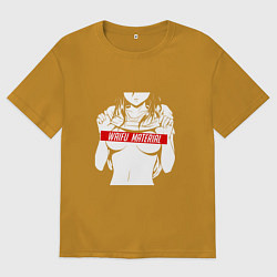 Футболка оверсайз мужская WAIFU MATERIAL, цвет: горчичный