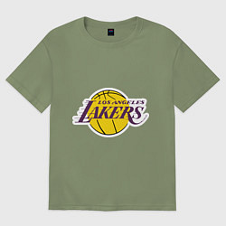 Футболка оверсайз мужская LA Lakers, цвет: авокадо