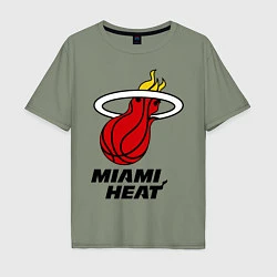 Футболка оверсайз мужская Miami Heat-logo, цвет: авокадо