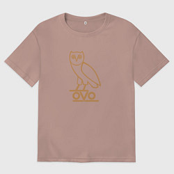 Футболка оверсайз мужская OVO Owl, цвет: пыльно-розовый