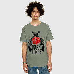 Футболка оверсайз мужская Guns n Roses: guns, цвет: авокадо — фото 2