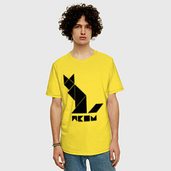 Футболка оверсайз мужская Геометричный кот, цвет: желтый — фото 2