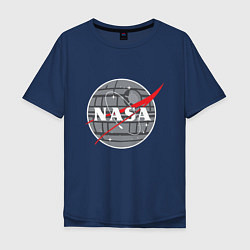 Футболка оверсайз мужская NASA: Death Star, цвет: тёмно-синий