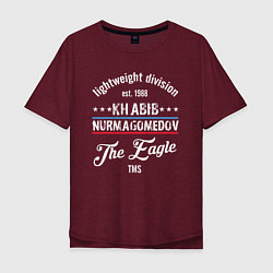 Футболка оверсайз мужская Khabib Nurmagomedov est. 1988, цвет: меланж-бордовый