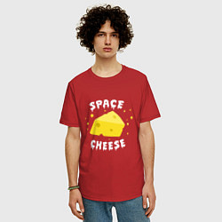Футболка оверсайз мужская Space Cheese, цвет: красный — фото 2