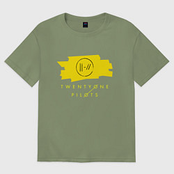 Футболка оверсайз мужская 21 Top: Yellow Trench, цвет: авокадо