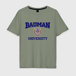 Футболка оверсайз мужская BAUMAN University, цвет: авокадо