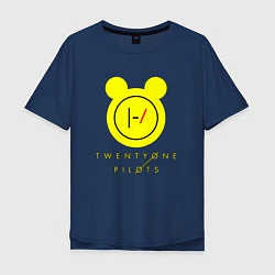 Футболка оверсайз мужская 21 Pilots: Yellow Mouse, цвет: тёмно-синий