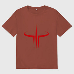 Футболка оверсайз мужская Quake logo, цвет: кирпичный