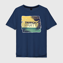 Мужская футболка оверсайз Тропическое лето